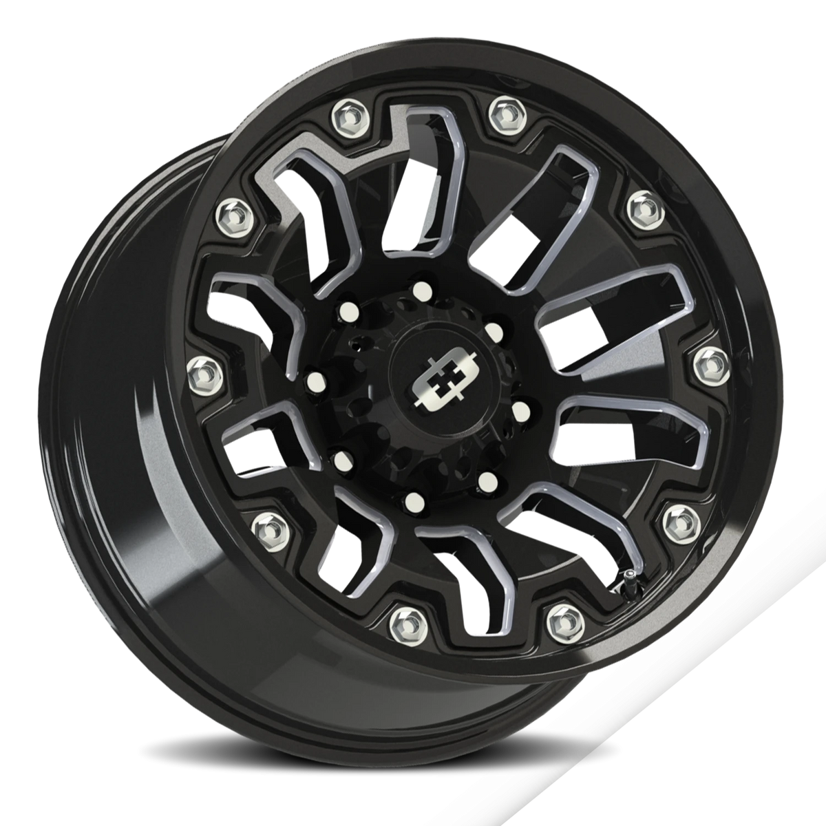 Vision Wheel 362 Gloss Black Milled Spoke 20x9 +12 8x165.1mm 125.2mm - Wheelwiz