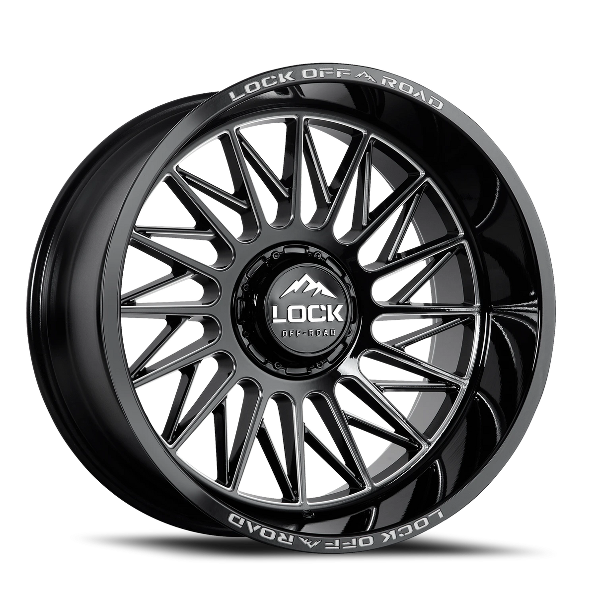 Lock Offroad Assault Gloss Black W/ Milling 22x12 -44 5x127|5x139.7mm 87.1mm