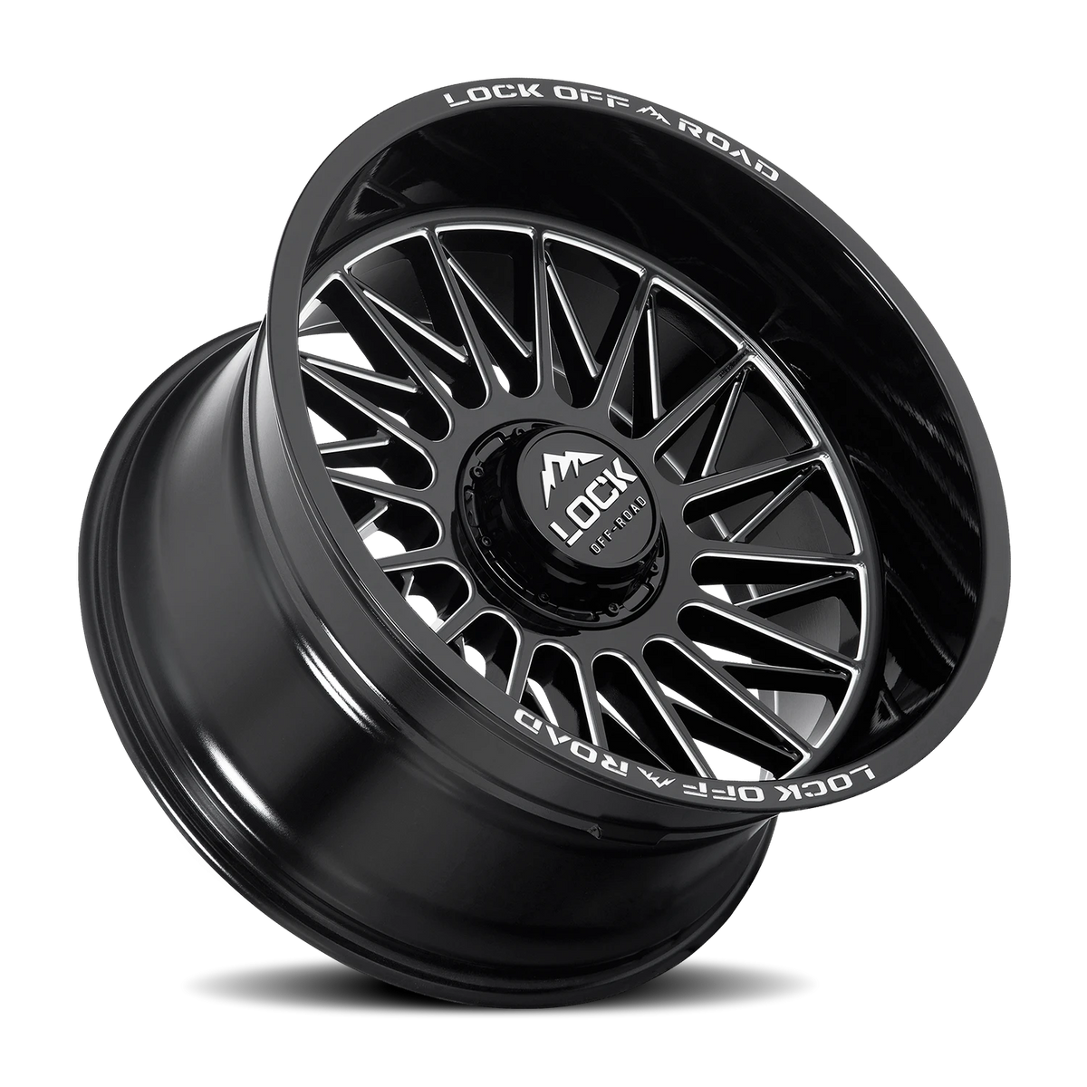 Lock Offroad Assault Gloss Black W/ Milling 20x10 -18 5x127|5x139.7mm 87.1mm