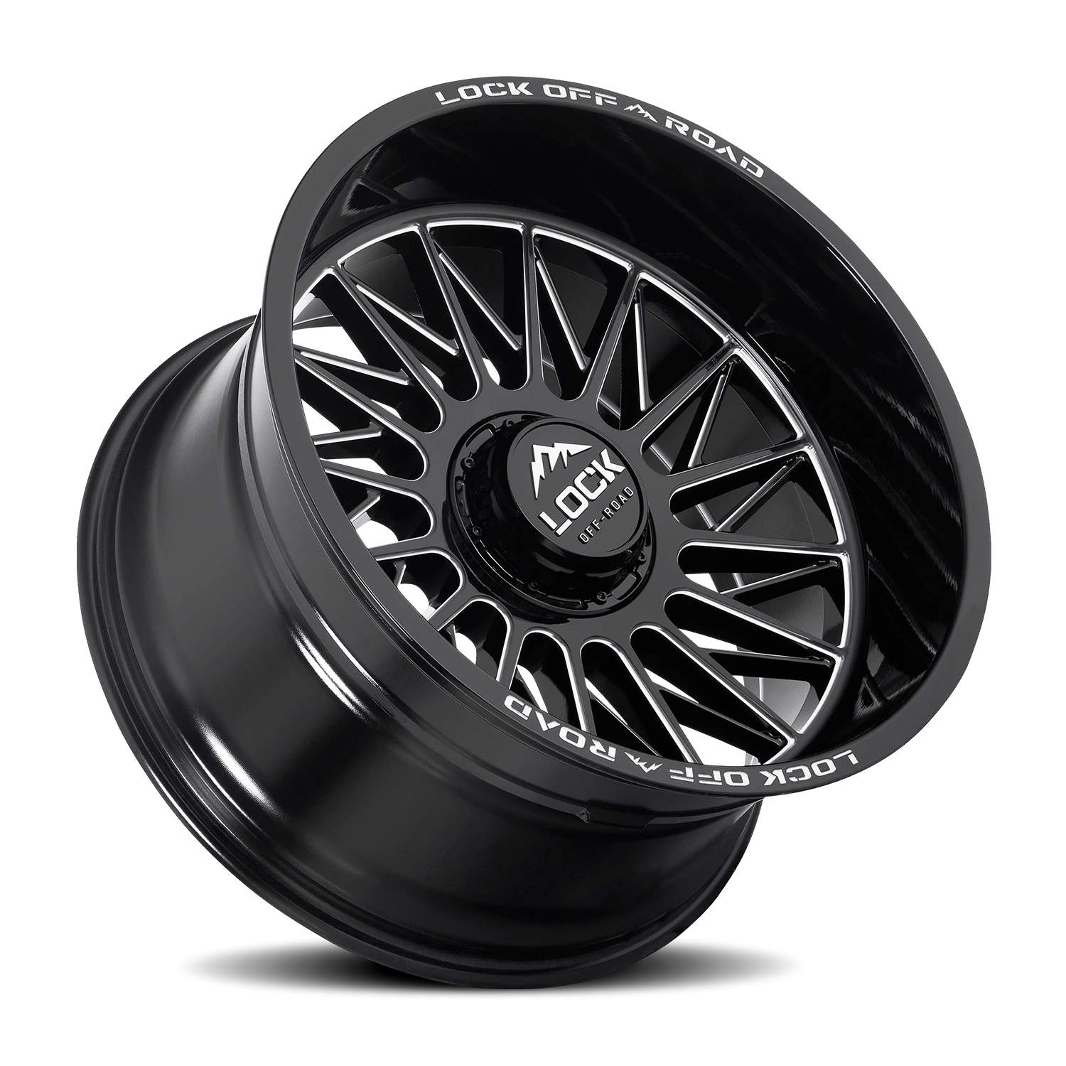 Lock Offroad Assault Gloss Black W/ Milling 22x10 -18 5x127|5x139.7mm 87.1mm - Wheelwiz