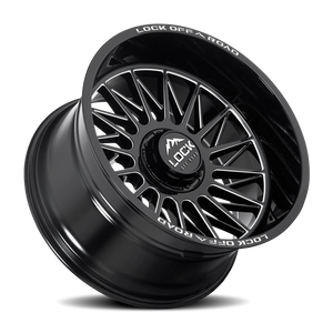Lock Offroad Assault Gloss Black W/ Milling 20x9 +1 5x127|5x139.7mm 87.1mm