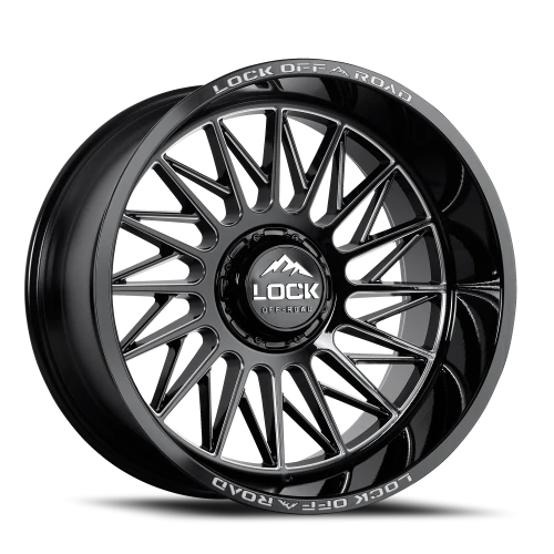 Lock Offroad Assault Gloss Black W/ Milling 20x9 +1 8x170mm 125.2mm