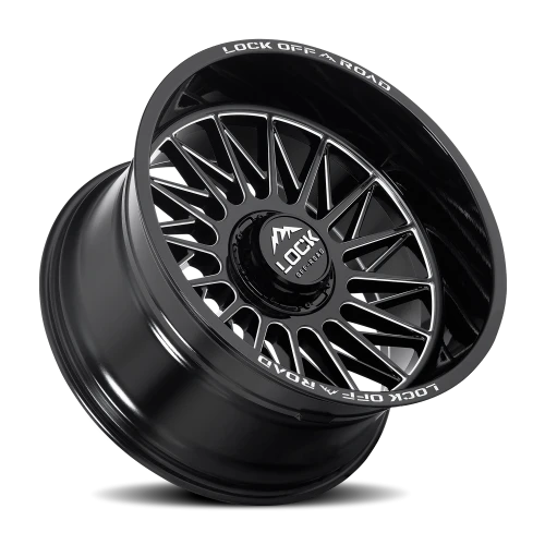 Lock Offroad Assault Gloss Black W/ Milling 22x12 -44 8x180mm 124.3mm - Wheelwiz