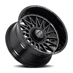 Lock Offroad Assault Gloss Black W/ Milling 22x12 -44 8x180mm 124.3mm