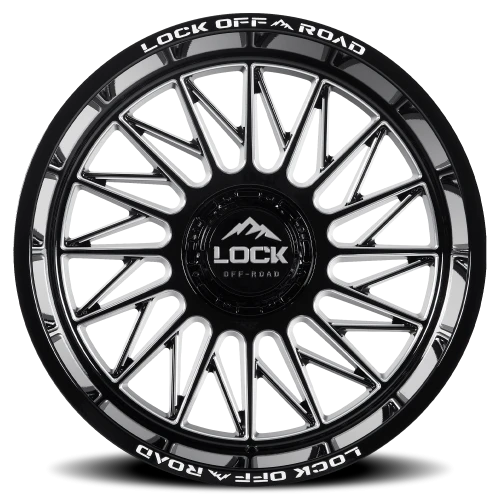 Lock Offroad Assault Gloss Black W/ Milling 22x10 -18 8x180mm 124.3mm