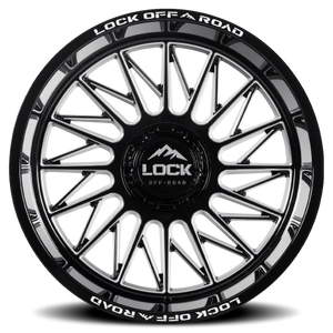 Lock Offroad Assault Gloss Black W/ Milling 20x9 +1 8x170mm 125.2mm