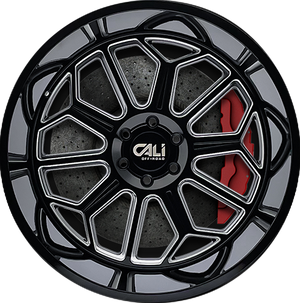 Cali Off-road AUBURN Gloss black milled 24x14 -76 8x180mm 124.1mm