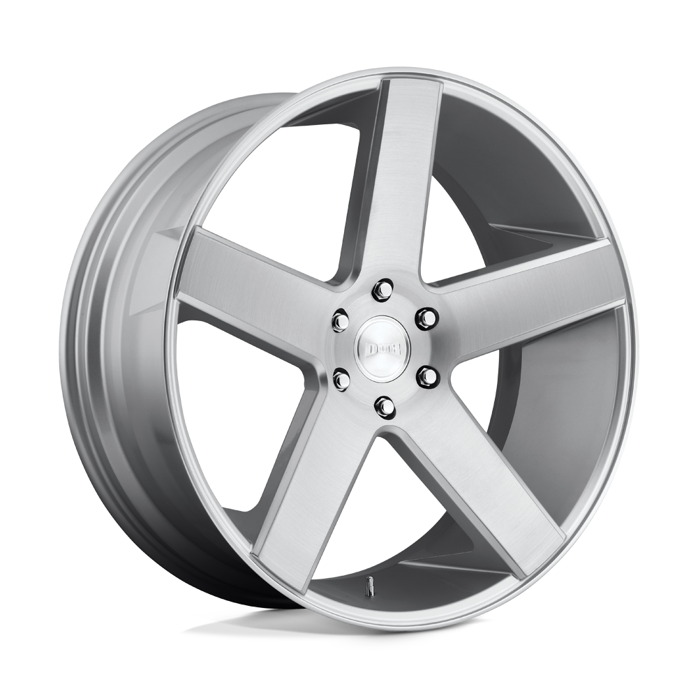 DUB S218 BALLER Gloss Silver Brushed 24x10 +11 5x127mm 78.1mm - WheelWiz