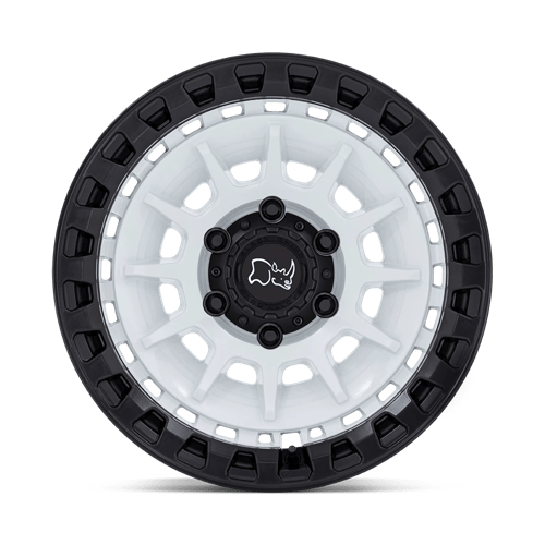 Black Rhino BARRAGE Gloss White On Matte Black 17x8.5 -10 6x139.7mm 106.1mm