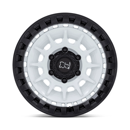 Black Rhino BARRAGE Gloss White On Matte Black 17x8.5 -10 6x139.7mm 106.1mm - Wheelwiz