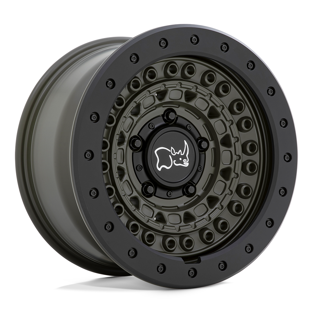 Black Rhino BARRICADE Olive Drab Green With Black Rock Guard 17x8.5 +10 6x135mm 87.1mm - WheelWiz
