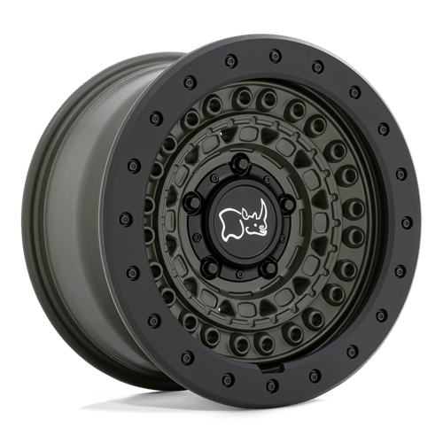 Black Rhino BARRICADE Olive Drab Green With Black Rock Guard 17x8.5 +10 6x135mm 87.1mm - WheelWiz