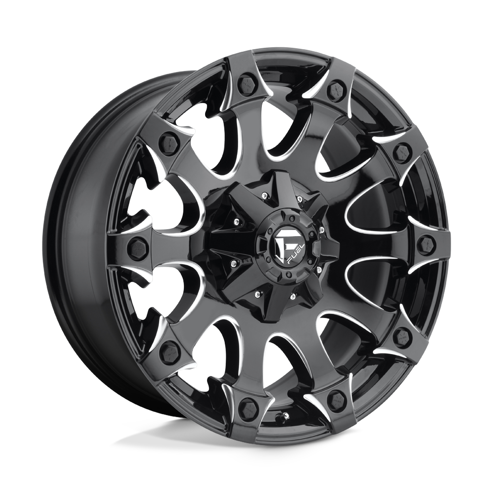 Fuel Offroad D578 BATTLE AXE Gloss Black Milled 17x9 +01 6x135|6x139.7mm 106.1mm - WheelWiz