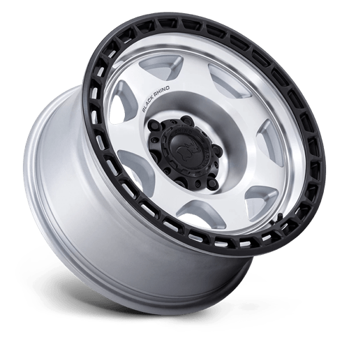 Black Rhino BR018 VOYAGER Silver Machined W/ M-black Lip 17x8.5 -10 6x120mm 66.9mm
