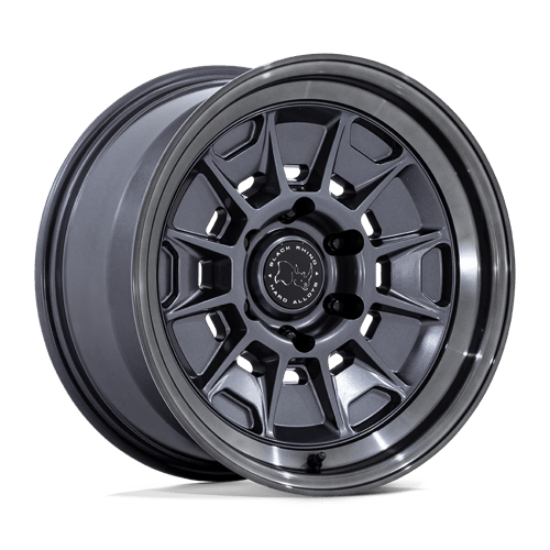 Black Rhino BR021 MONDO Matte Gunmetal W/ G-gray Lip 17x9 -38 6x139.7mm 106.1mm