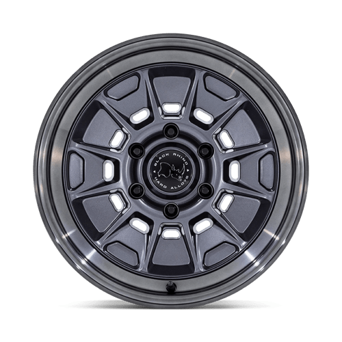 Black Rhino BR021 MONDO Matte Gunmetal W/ G-gray Lip 17x8.5 +20 6x139.7mm 106.1mm - Wheelwiz