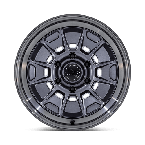 Black Rhino BR021 MONDO Matte Gunmetal W/ G-gray Lip 18x9 +12 6x139.7mm 106.1mm - Wheelwiz