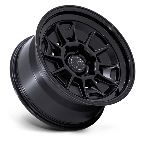 Black Rhino BR021 MONDO Matte Black W/ Gloss Black Lip 17x9 -38 6x139.7mm 106.1mm - Wheelwiz