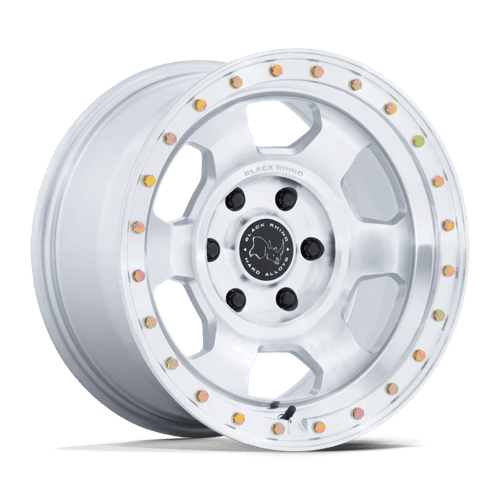 Black Rhino BR029 TROOPER Gloss Silver W/ Machined Face 17x8.5 +25 6x135mm 87.1mm - Wheelwiz