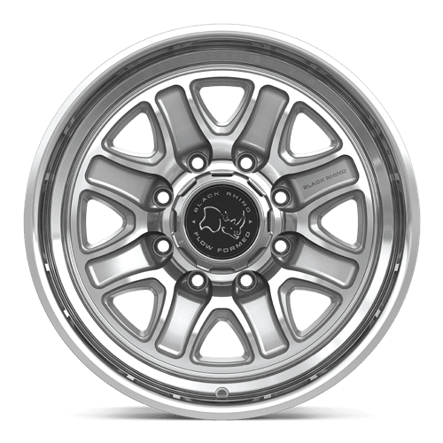 Black Rhino BR032 ECHO Gloss Silver W/ Machined Face 18x9 +12 8x180mm 124.2mm - Wheelwiz