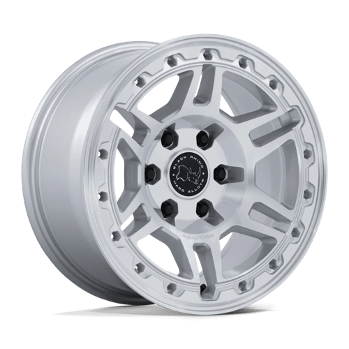 Black Rhino BR039 VANGUARD Gloss Silver W/ Machined Face 17x8.5 +25 6x130mm 84.1mm - Wheelwiz
