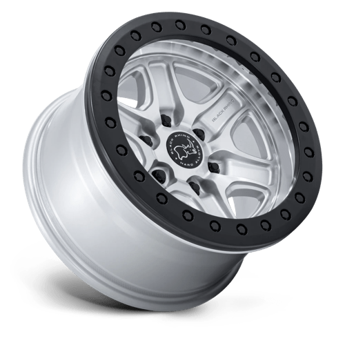 Black Rhino BR200 ECHO TRAIL LOCK BEADLOCK Hyper Silver W/ Machined Face 17x8.5 +25 6x139.7mm 106.1mm - Wheelwiz