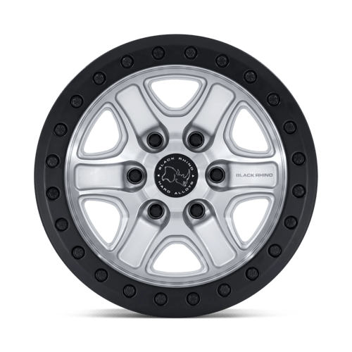 Black Rhino BR200 ECHO TRAIL LOCK BEADLOCK Hyper Silver W/ Machined Face 17x8.5 0 6x139.7mm 106.1mm - Wheelwiz