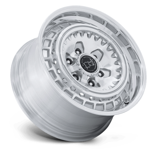 Black Rhino BR601 BASTION Gloss Silver Mach-face Pol-lip 17x8.5 +25 6x139.7mm 106.1mm - Wheelwiz