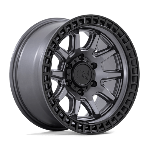 Black Rhino CALICO Matte Gunmetal W/ M-black Lip 17x8.5 -10 6x139.7mm 106.1mm - Wheelwiz
