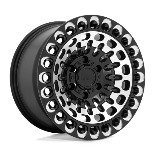 Black Rhino LABYRINTH Gloss Black W Mach Face & Mill 17x9.5 +12 6x135mm 87.1mm - Wheelwiz