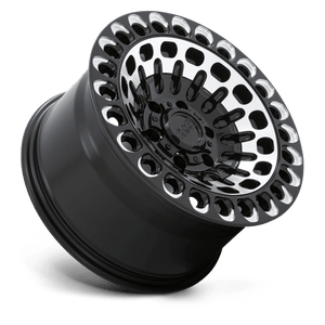 Black Rhino LABYRINTH Gloss Black W Mach Face & Mill 17x9.5 +12 6x139.7mm 112.1mm - Wheelwiz