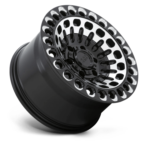 Black Rhino LABYRINTH Gloss Black W Mach Face & Mill 17x9.5 +12 6x135mm 87.1mm - Wheelwiz