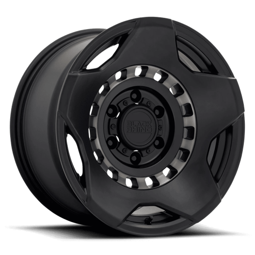 Black Rhino MUZZLE Matte Black W/ Mach Tint Ring 17x9 -18 6x139.7mm 112.1mm - Wheelwiz
