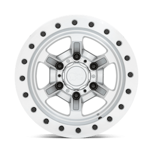 Black Rhino OFFSHOOT BEADLOCK Gloss Silver W/ Machined Face 15x10 -38 6x139.7mm 112.1mm - Wheelwiz