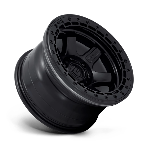 Fuel Offroad D122 BLOCK BEADLOCK Matte Black W/ M-black Ring 17x9 -15 5x127mm 71.5mm - Wheelwiz
