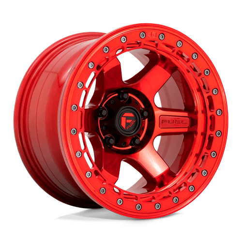 Fuel Offroad D123 BLOCK BEADLOCK Candy Red W/ Candy Red Ring 17x8.5 0 6x135mm 87.1mm - Wheelwiz