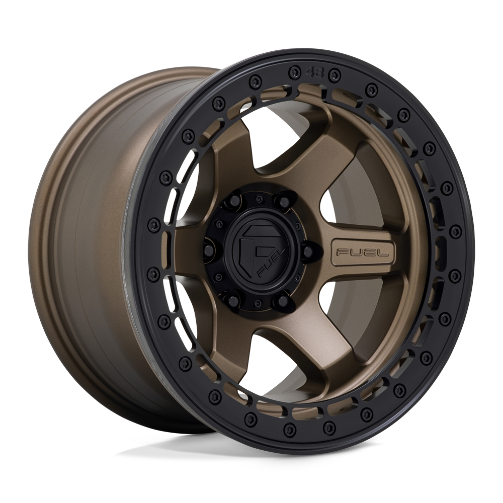 Fuel Offroad D124 BLOCK BEADLOCK Matte Bronze With Matte Black Ring 17x9 -15 6x135mm 87.1mm - WheelWiz