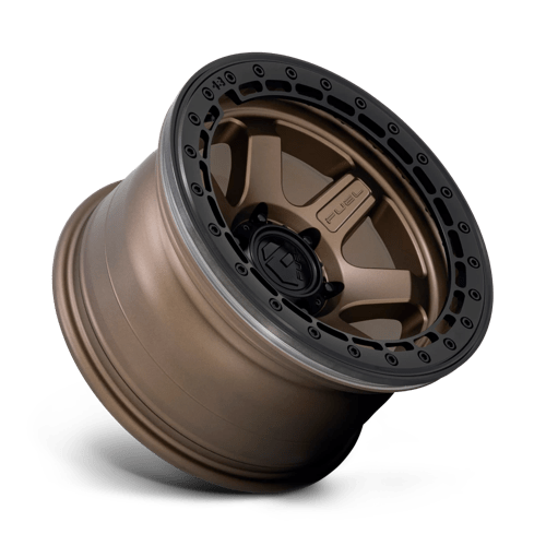 Fuel Offroad D124 BLOCK BEADLOCK Matte Bronze With Matte Black Ring 17x9 -15 6x135mm 87.1mm - WheelWiz