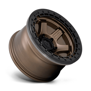 Fuel Offroad D124 BLOCK BEADLOCK Matte Bronze W/ M-black Ring 17x9 -15 6x139.7mm 106.1mm - Wheelwiz
