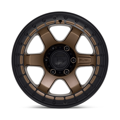 Fuel Offroad D124 BLOCK BEADLOCK Matte Bronze W/ M-black Ring 17x9 -15 6x139.7mm 106.1mm - Wheelwiz