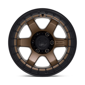 Fuel Offroad D124 BLOCK BEADLOCK Matte Bronze W/ M-black Ring 17x9 -15 6x139.7mm 106.1mm - Wheelwiz