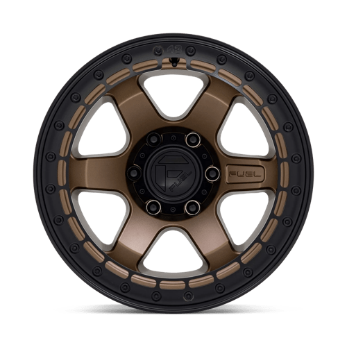 Fuel Offroad D124 BLOCK BEADLOCK Matte Bronze With Matte Black Ring 17x9 -15 6x135mm 87.1mm - WheelWiz