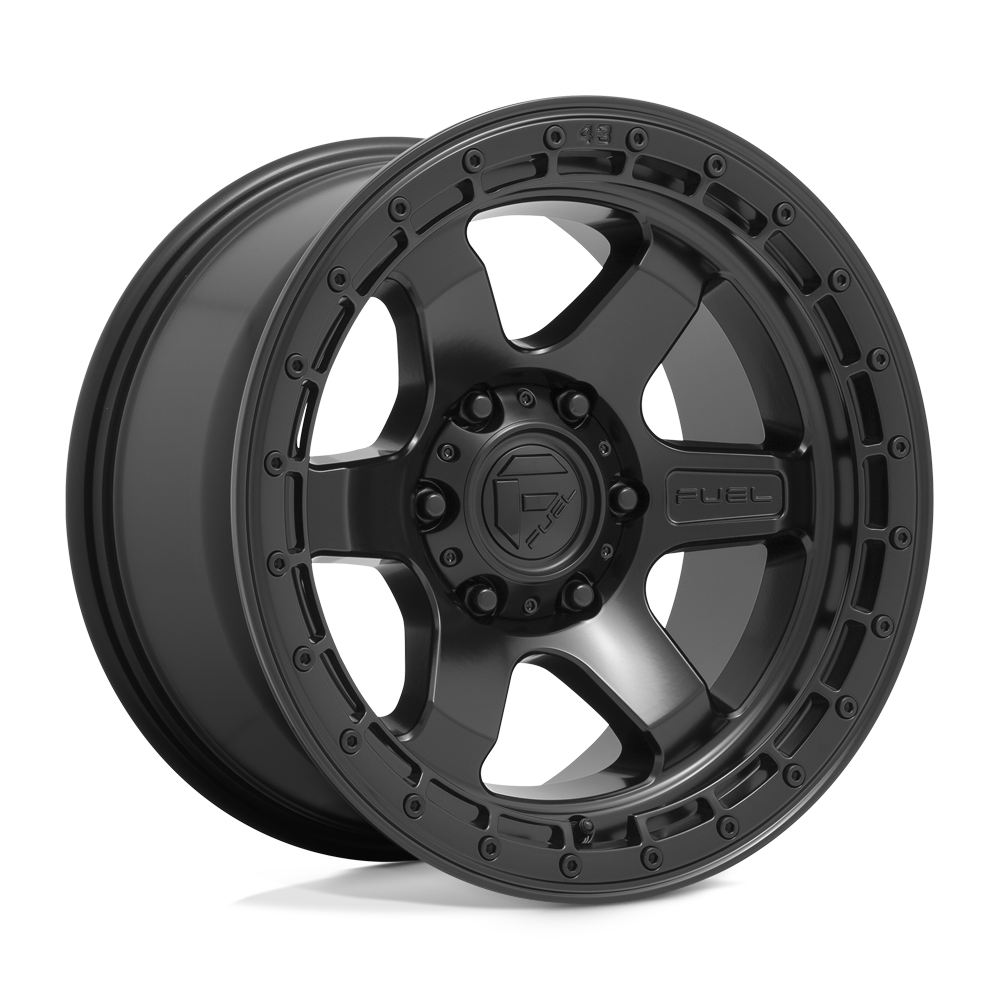 Fuel Offroad D750 BLOCK Matte Black With Black Ring 18x9 +01 6x135mm 87.1mm - WheelWiz