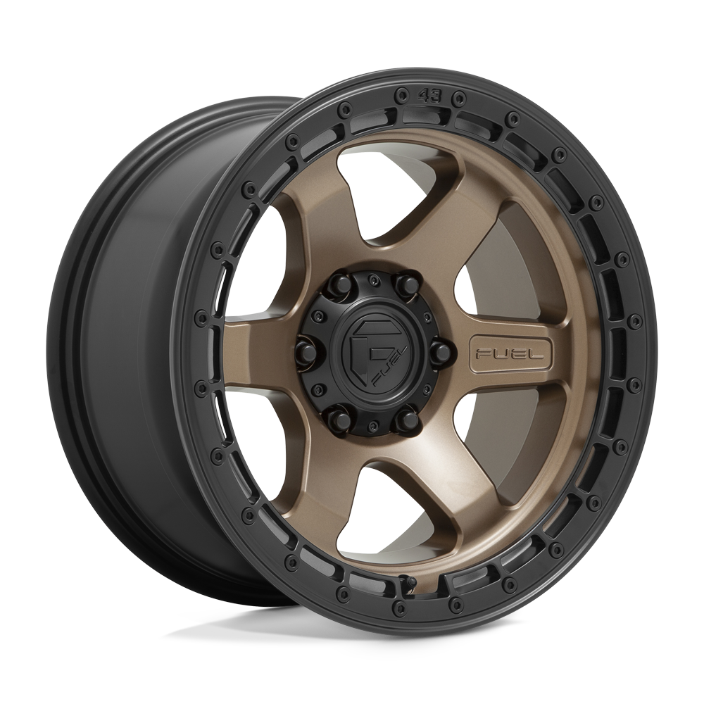 Fuel Offroad D751 BLOCK Matte Bronze With Black Ring 18x9 -12 6x135mm 87.1mm - WheelWiz