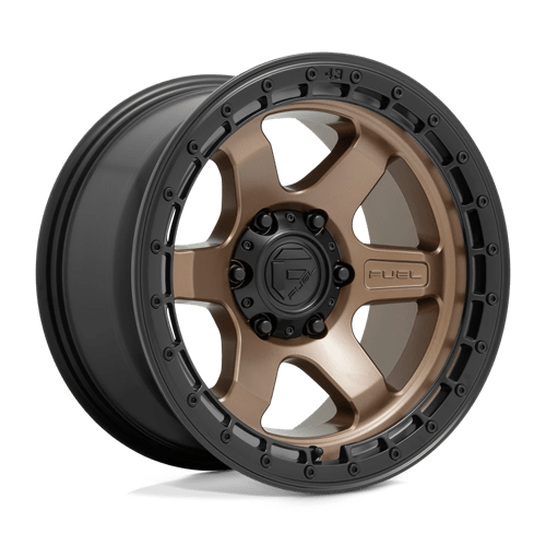Fuel Offroad D751 BLOCK Matte Bronze W/ Black Ring 18x9 +20 6x139.7mm 106.1mm - Wheelwiz