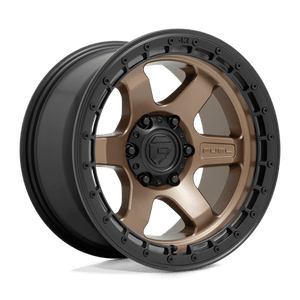 Fuel Offroad D751 BLOCK Matte Bronze W/ Black Ring 18x9 +20 6x139.7mm 106.1mm - Wheelwiz