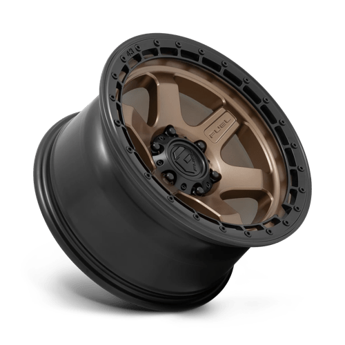 Fuel Offroad D751 BLOCK Matte Bronze W/ Black Ring 17x9 +1 6x139.7mm 106.1mm - Wheelwiz