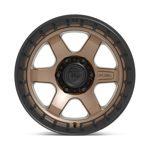 Fuel Offroad D751 BLOCK Matte Bronze W/ Black Ring 18x9 +1 6x139.7mm 106.1mm - Wheelwiz