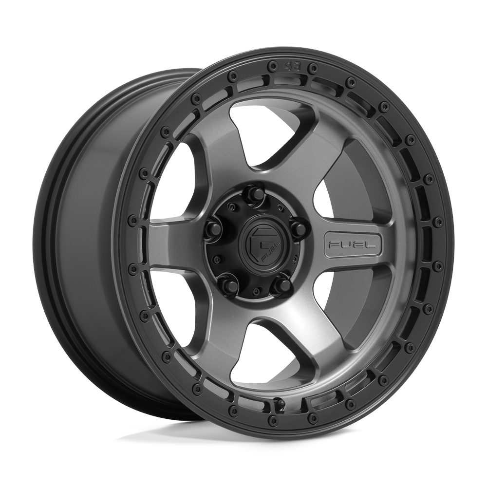 Fuel Offroad D752 BLOCK Matte Gunmetal With Black Ring 18x9 +01 6x135mm 87.1mm - WheelWiz
