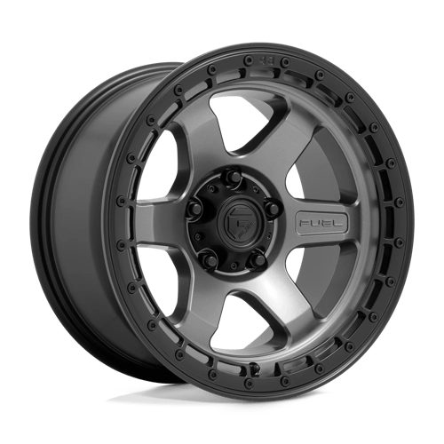 Fuel Offroad D752 BLOCK Matte Gunmetal With Black Ring 18x9 -12 6x135mm 87.1mm - WheelWiz